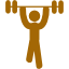 man lifting weights